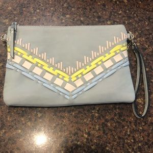 Gorgeous Soft Gray Leather Clutch